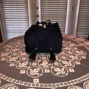 Loeffler Randall drawstring tote in Navy